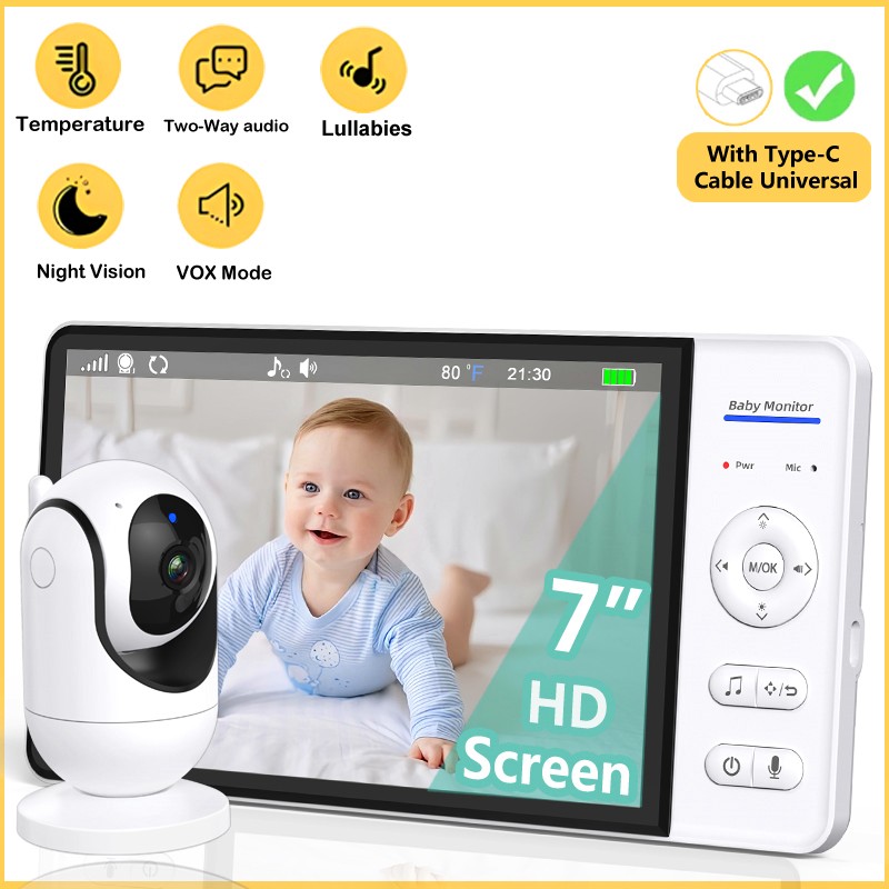No WiFi 7 Inch Baby Monitor 2- - Baby Monitor Sensor recension och pris