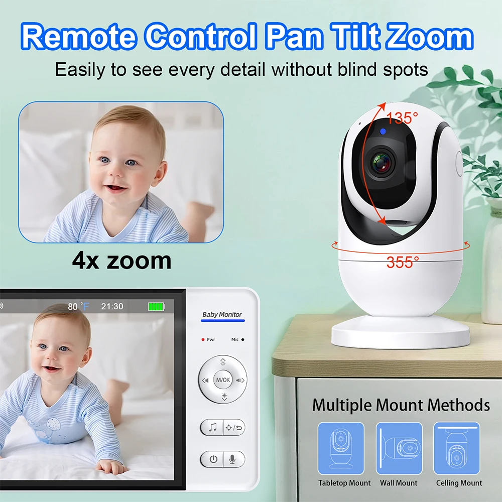 No WiFi 7 Inch Baby Monitor 2- - Baby Monitor Sensor recension och pris