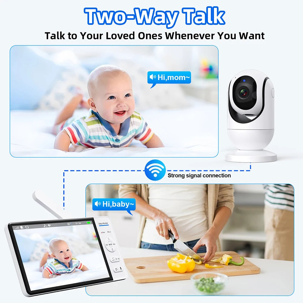 No WiFi 7 Inch Baby Monitor 2- - Baby Monitor Sensor recension och pris